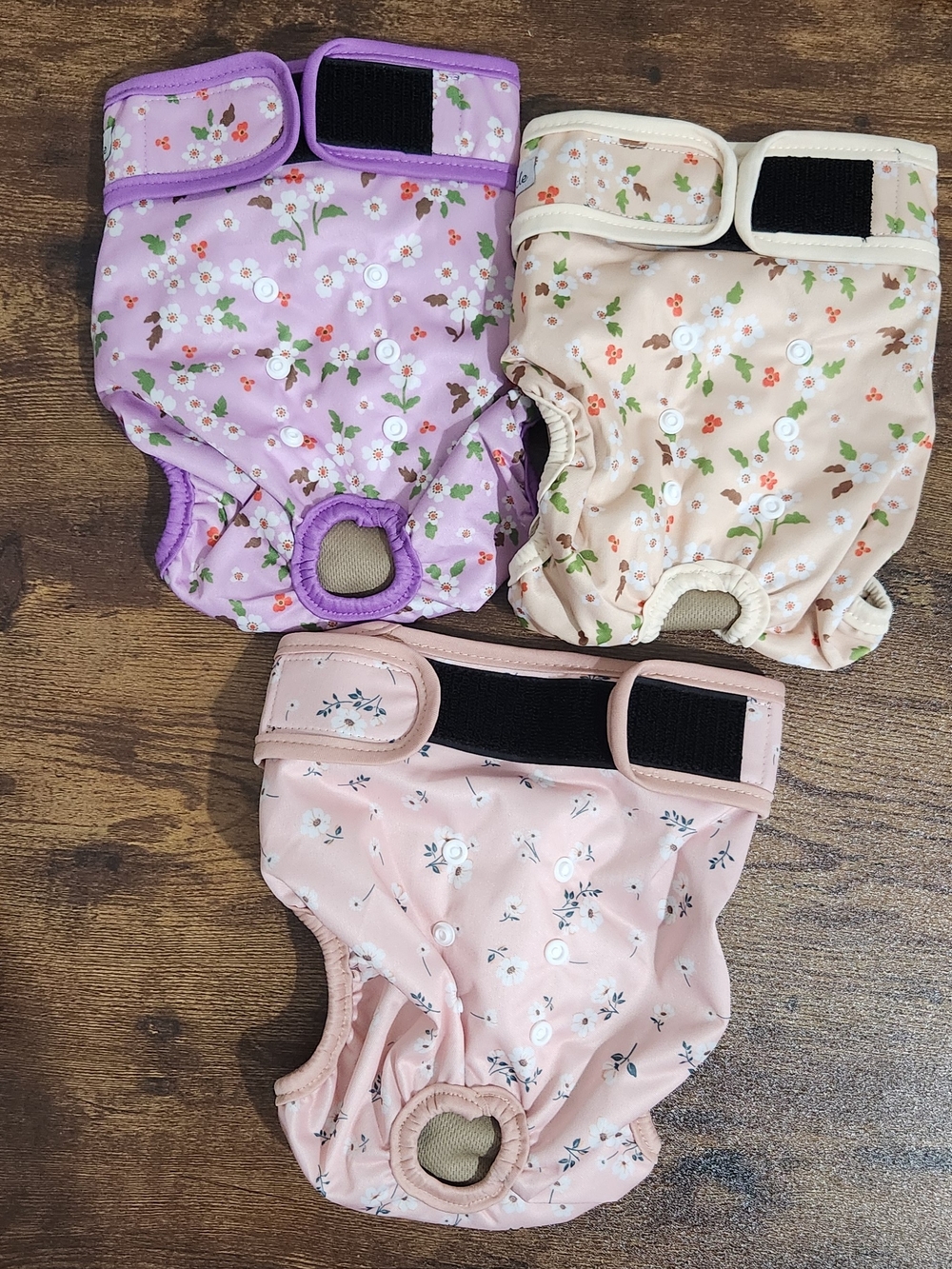Floral Reusable Dog Diaper - Purple, Cream & Pink